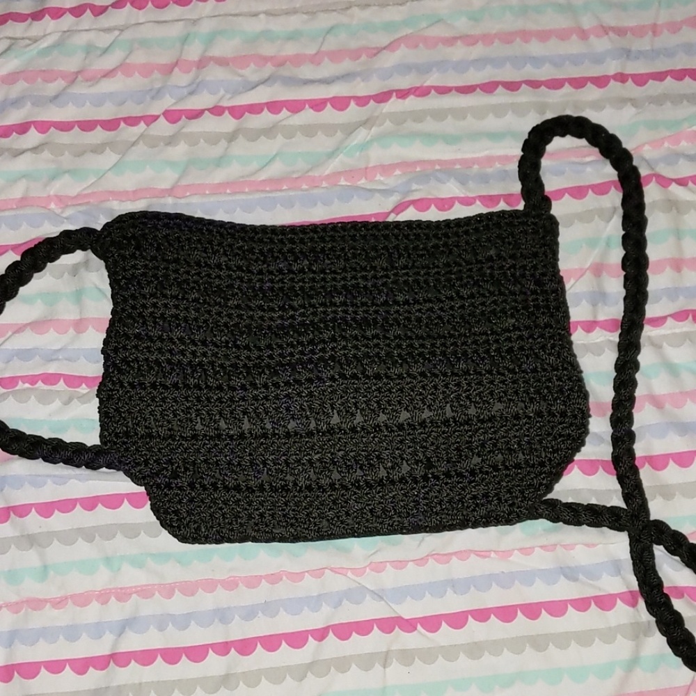 Black Crocheted Handbag Super Cute!!
